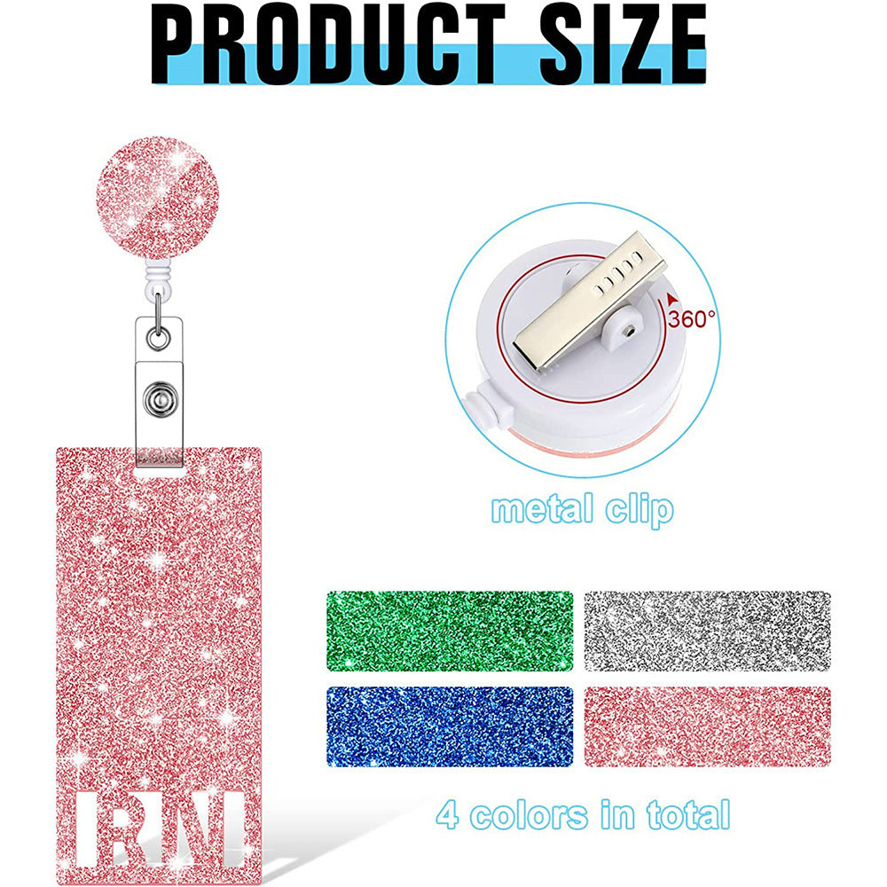 Wholesale Badge Reels Acrylic Easy-Pull Button ID Card Holder Badge Scroll Retractable Keychain